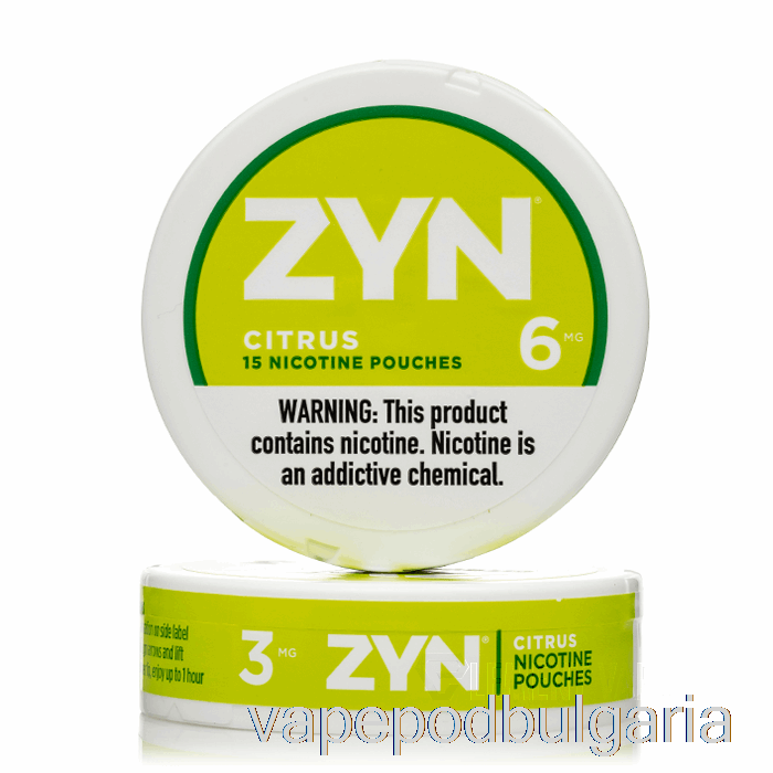 Vape 10000 Дръпки Zyn Nicotine Pouches - Citrus 6mg (5-pack)